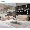 Liyu High Quality Customized Fabric Upholstery Modern Couch Sofa Set Hotel Lobby Hall Reception Area Sofas with Footless