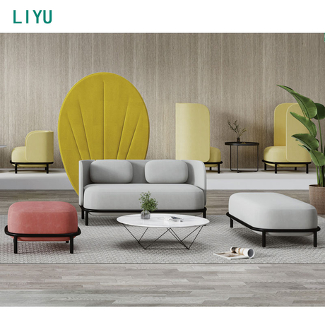 Liyu Contemporary Large Office Sofa Set Commercial Modular Furniture for Hotel Modern Design Fabric Cover
