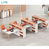Liyu 4 Person Desk Modular Open Standard Sizes Office Workstation Furniture Table Partition