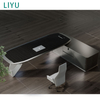 Liyu Modern L-Shape Executive Office Desk for Boss Or CEO Wood Panel Style Stylish Furniture for Executive Workspace