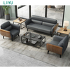 Liyu Hot Selling Latest Design Leather Sofas Sets American Style Modern Rectangle Sectional Couch Office Sofa Set Furniture