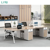 Liyu Melamine Office Table Computer Desk Wooden Furniture Free Combined Workstation Staff Desk