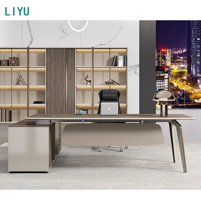 Liyu Modern Boss Table L Shape Director Table Office Furniture Executive Desk