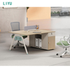 LIYU Melamine Furniture Desk Manufacturing Workstation Linear L Shape Seat Double Office Cubicle