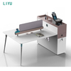 Liyu Custom Modern L Shape Home Furniture Modular Cubical Desk Side Table Office Cubicle Design
