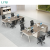 Liyu Modern 4-Person Cubicle Office Computer Desk Modular Wooden Partition Workstation with Iron for Home Use