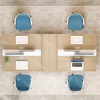 Liyu Office Furniture 3 People Office Desk Open Work Station Cubicle Staff Workstation Desk 2 3 Person Workstation Table