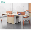 Liyu Wood 4 Person Office Furniture Commercial Furniture Modular Office Desk Partition Office Staff Table Cubicle Workstation