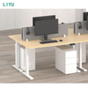 Liyu Standing Desk Touch Screen Controller Compact Modern Office Desk with MDF Bamboo Tabletop Adjustable Height Office Table
