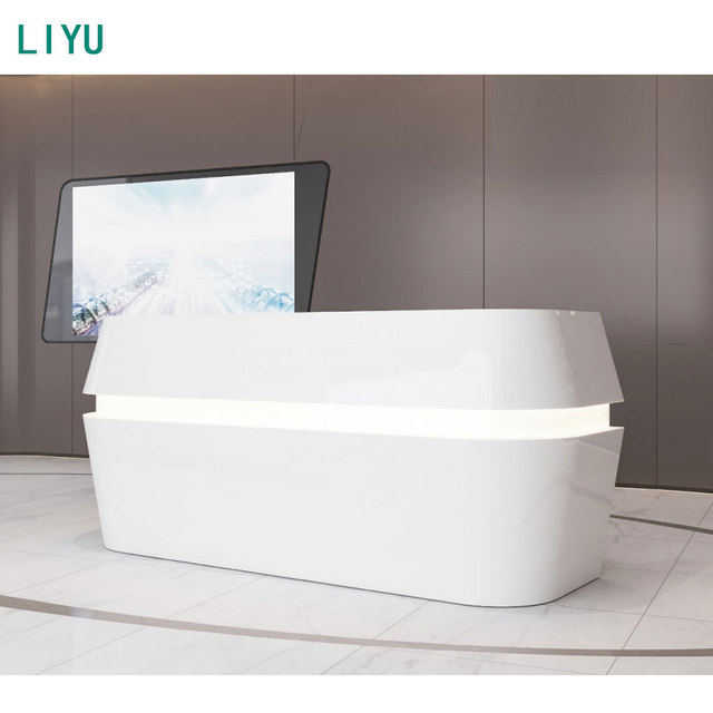 Liyu Customizable Modern Reception Desk Beauty Salon Cashier Counter Table for Barber Shop Customer Service