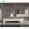 Liyu China Supply Luxury Wooden Manager Escritorio De Oficina Executive Boss Table Office Desk with Drawers