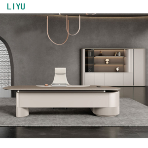 Liyu China Supply Luxury Wooden Manager Escritorio De Oficina Executive Boss Table Office Desk with Drawers