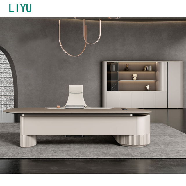 Liyu China Supply Luxury Wooden Manager Escritorio De Oficina Executive Boss Table Office Desk with Drawers
