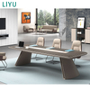 Liyu Hot Sale Durable Modern Office Furniture 6-10 Person Brown Wooden Top I-Shaped Leg Conference Desk Designer Meeting Tables