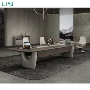 Liyu Furniture Table De Bureau Customizable Capacity Traditional Large Wood Grain Panel Office Conference Table