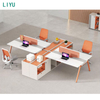 Liyu Furniture Face To Face Wooden Frame Modular Cubicles Workstation Office Table with Divider