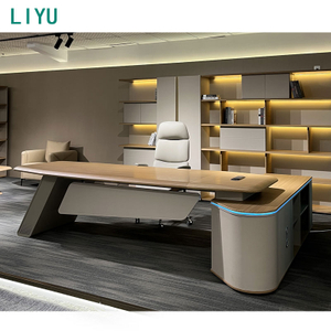Liyu Luxury Custom Office Furniture CEO Boss Table Office Executive Desk Wooden Modern Office Furniture
