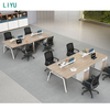 Liyu Melamine Office Table Computer Desk Wooden Furniture Free Combined Workstation Staff Desk