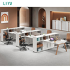 LIYU Hot Sales Office Desk Furniture Modern Office Table 4 Persons Partition Office Workstation