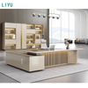 Liyu Wholesale Table Executive Wood White Furniture Manager Luxury Set Office Desk