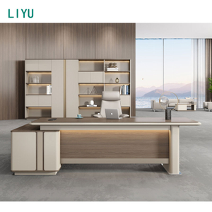 Liyu China Factory Table Design Furniture Luxury Office Boss Wooden Manager Office Desk