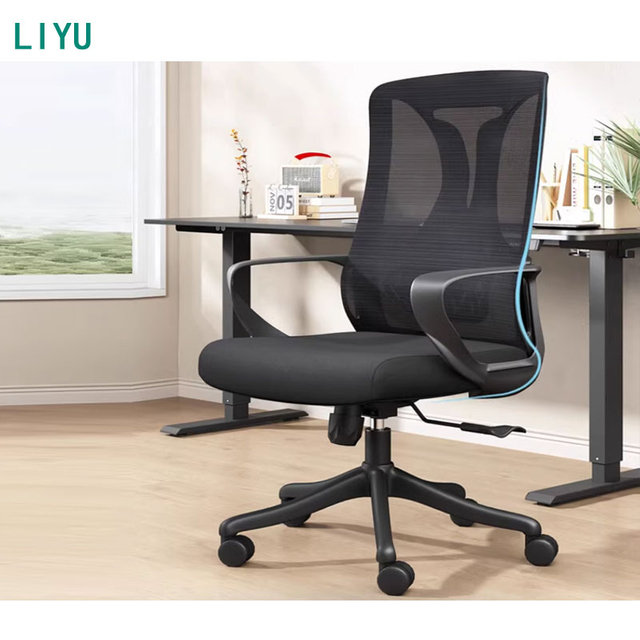 Liyu Furniture Modern MID-Back Rotating Lumbar Support Computer Chair Ergonomic Mesh Office Chair