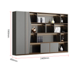 Modern Office File Cabinet with Tempered Glass and LED Light Strip