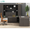 Liyu Modern Office Furniture Large L-Shaped Boss Desk Executive CEO Wooden Table Convertible & Extendable Features