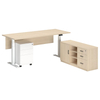 Liyu Electric 2-Seater Standing Desk Height Adjustable & Extendable with Dual Motor 3 Stage Lift Convertible Office Use Frame