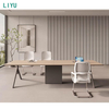 Liyu New Model Table Wood Luxury Paint Baking Veneer Microphone Meeting Conference Table for Boardroom