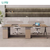Liyu Wholesale Modern Office Furniture Industrial Simple 2/4 Seat Modular Workstation with Table Screen Computer Desk