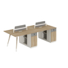 Liyu Modern Wood Office Staff Desk Furniture Office Table 6 Persons Partition Office Workstation