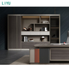 Liyu Luxurious L-Shaped Executive Desk Thickened Tabletop Drawer Storage Wire Routing Box Combination Lock Front Office Table