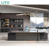 Liyu Modular Custom Office L-shaped Boss Work Desk Executive Office Furniture Durable High-end Modern Table with Lamp