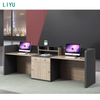 Liyu Wood Furniture Modern Design Work Desk Custom Luxury Reception Desk Office Furniture Splicing Contemporary Panel 1 Set