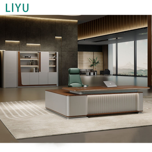 Liyu uxury Office Furniture Bureau De Table Executive CEO Office Desk Curved Office Desks