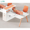 Liyu Furniture 2 Person Office Cubicle Wooden Workstation Modern Desk Partition