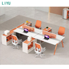 Liyu Furniture Face To Face Wooden Frame Modular Cubicles Workstation Office Table with Divider