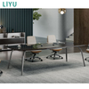 Liyu Modern Square Steel Wood Conference Table Extendable Office Furniture for School Or Office