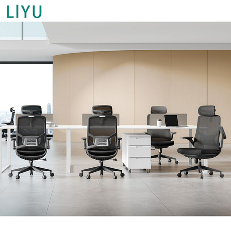 Liyu Foshan Ergonomic High Back Executive Office Chair Adjustable Office Chair Mesh Chair with Lumbar Support And 2D Headrest