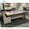 Liyu Modern Luxury Executive Office Desk High-End Melamine Wooden Desk for Boss or CEO for Office Building Use