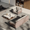 Liyu Modern Wood Grain Leather Couch Office CEO Room Furniture Office Reception PU Leather Sofa
