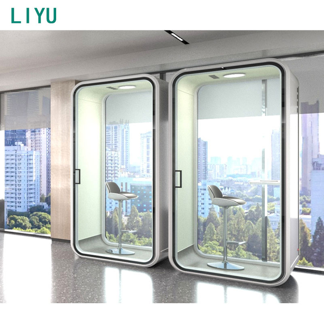Liyu Factory Wholesale Customizable Modern Acoustic Office Working Pods Height Adjustable Desk Easy Removable