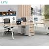 Liyu Melamine Office Table Computer Desk Wooden Furniture Free Combined Workstation Staff Desk