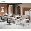 LIYU Hot Sales Office Desk Furniture Modern Office Table 4 Persons Partition Office Workstation