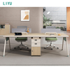 LIYU Melamine Furniture Desk Manufacturing Workstation Linear L Shape Seat Double Office Cubicle