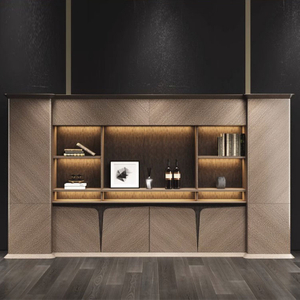 Modern File Cabinet with LED Light and Tempered Glass