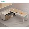 Liyu Furniture Wholesale Table Office Manager Executive Black L Shaped Office Desk Corner Office Desk Modern