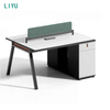 Liyu Open Space Furniture Modern Office Cubicles Work Station Desk Office Furniture 2 Person Staff Desk Wooden Workstation