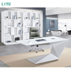 Liyu Modern Light Luxury Boss Office Desk Chair Combination Fashionable Large Class Table Wooden L-shaped Office Desk Furniture